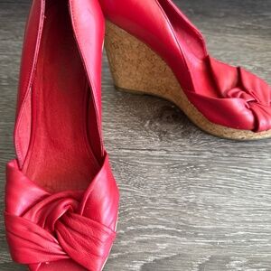 Red sexy wedges